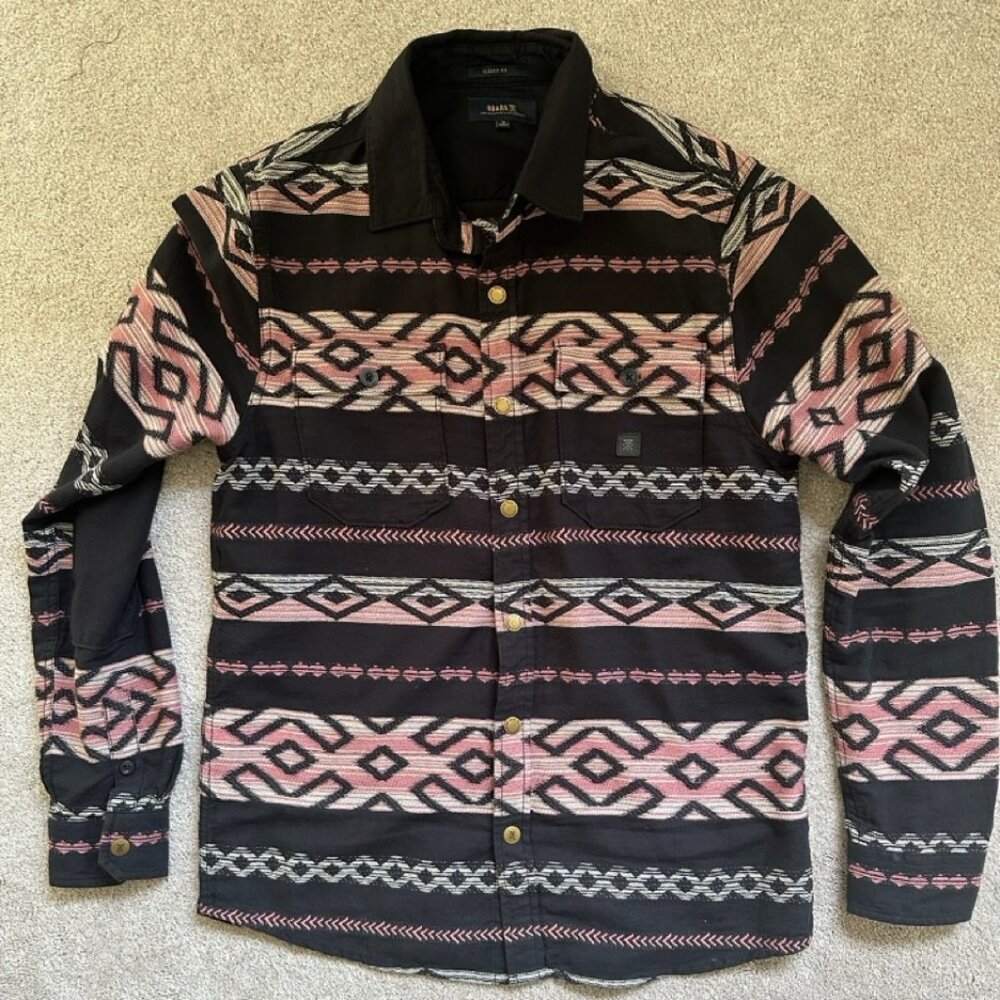 ROARK Black/Pink Front Snap Flannel